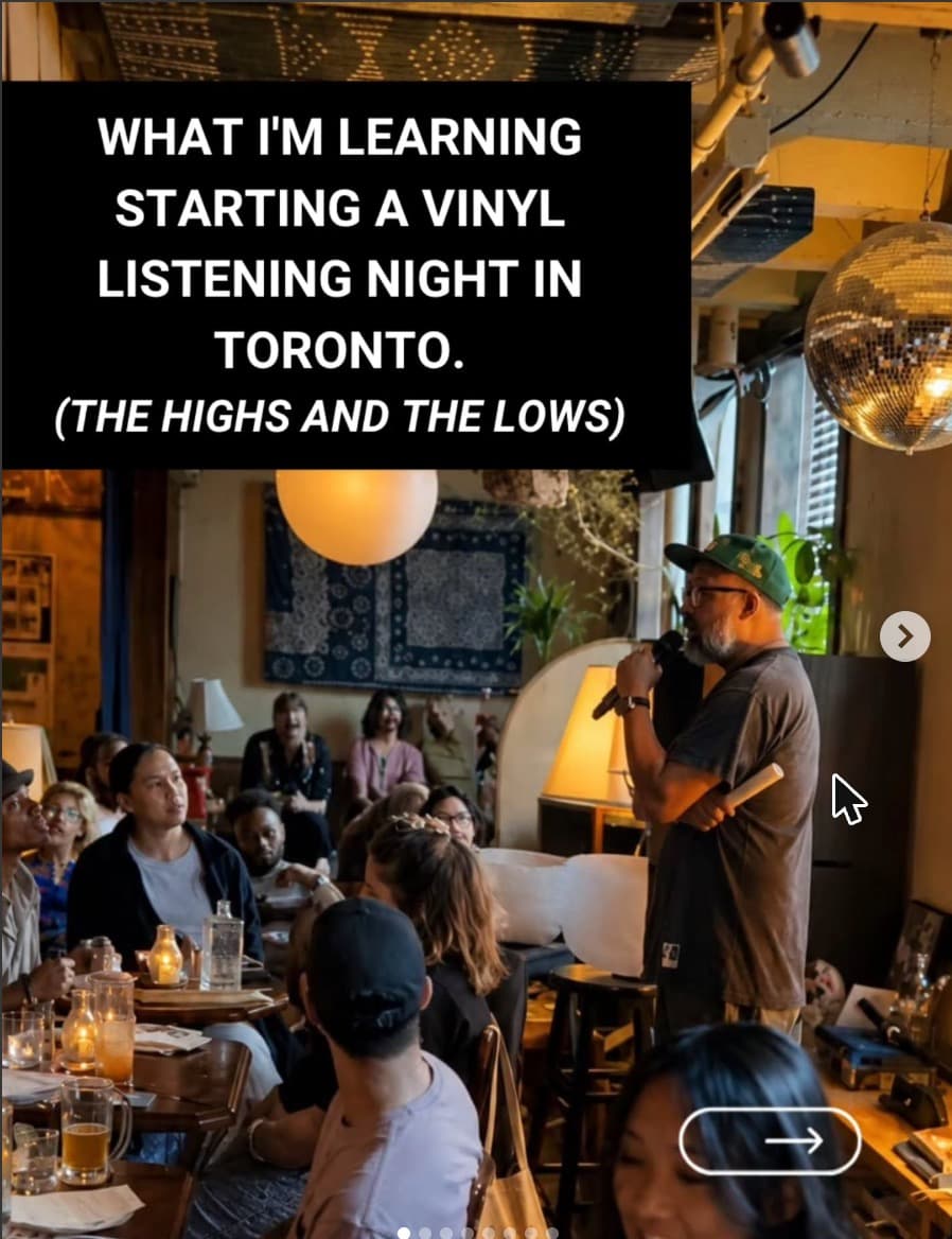 One month into building a listening night in Toronto